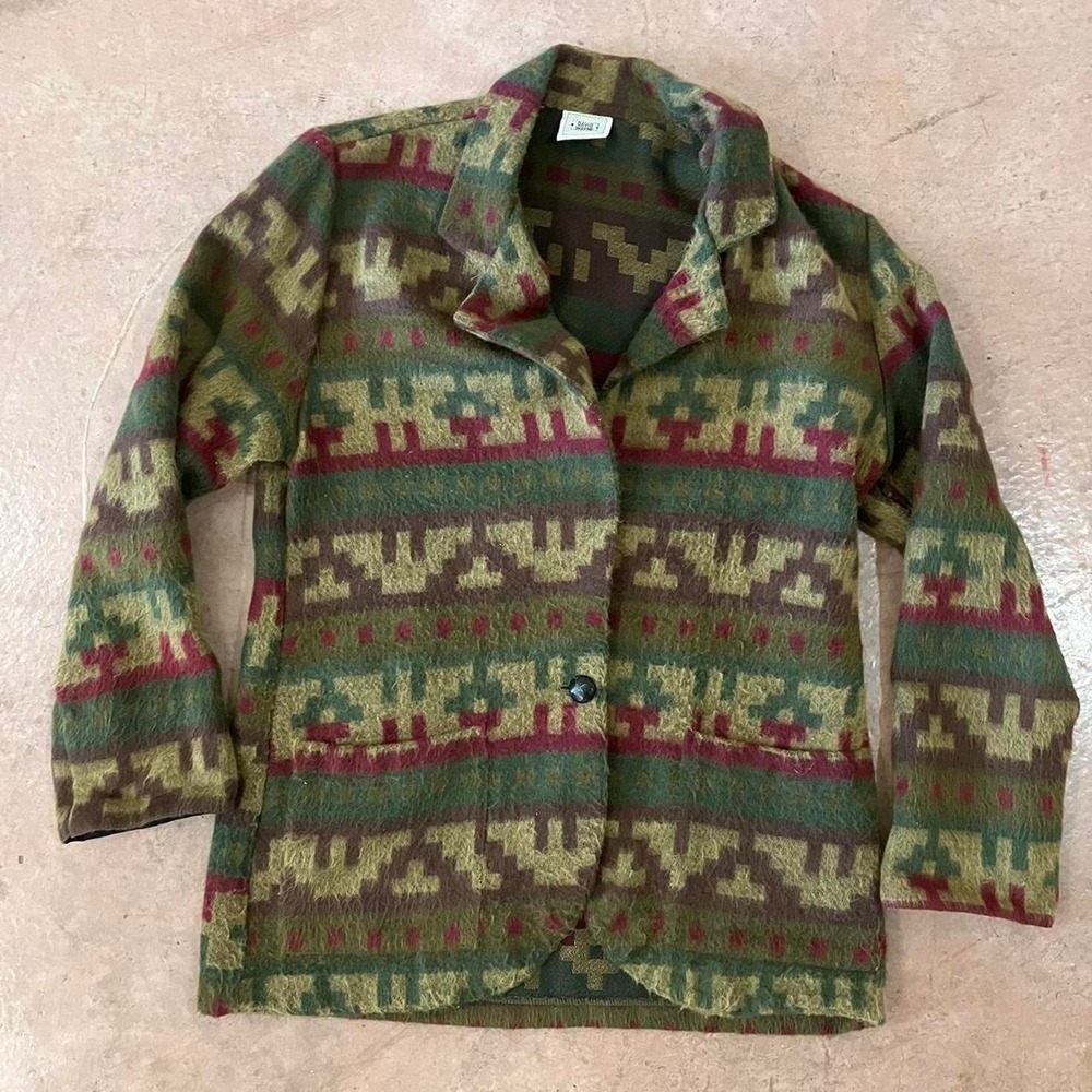 David Wayne Patterned Aztec‎ Pattern Blazer Coat